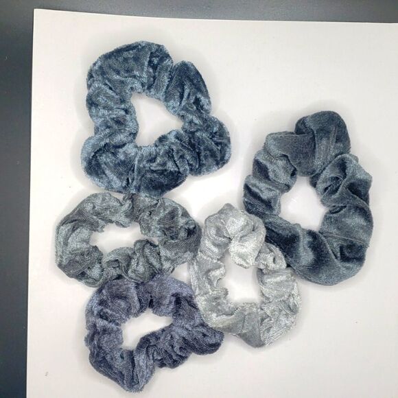 Gray Velvet Scrunchie Bundle - Picture 1 of 3